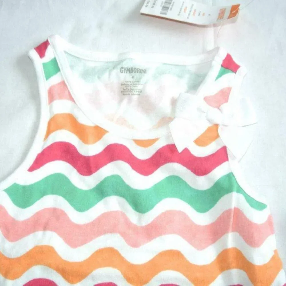 Gymboree set outfit Hop 'n' Roll Bow Wave Print T‎